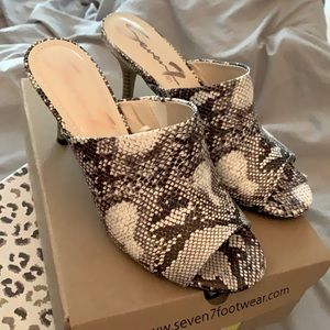 Women’s snake print mules